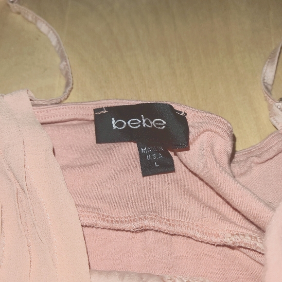 BEBE TANK top. A peach color. Size Large. - Picture 2 of 2
